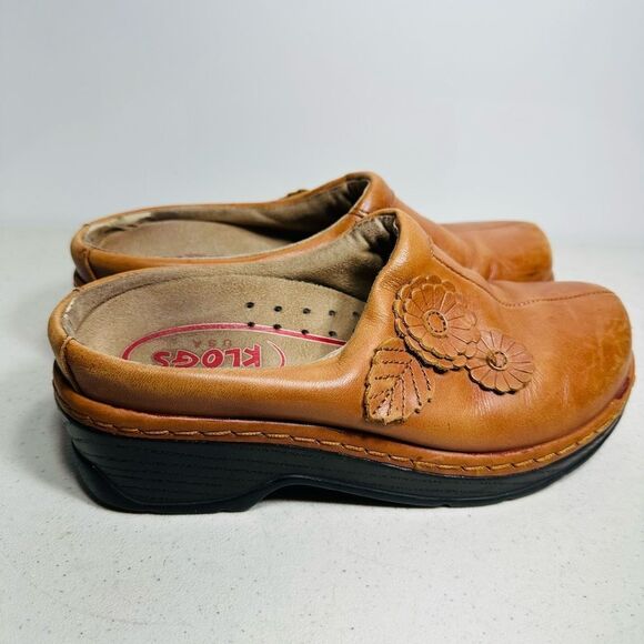 Klogs Women's Brown Leather Slip On Mule Shoes Size 7 - Picture 2 of 7